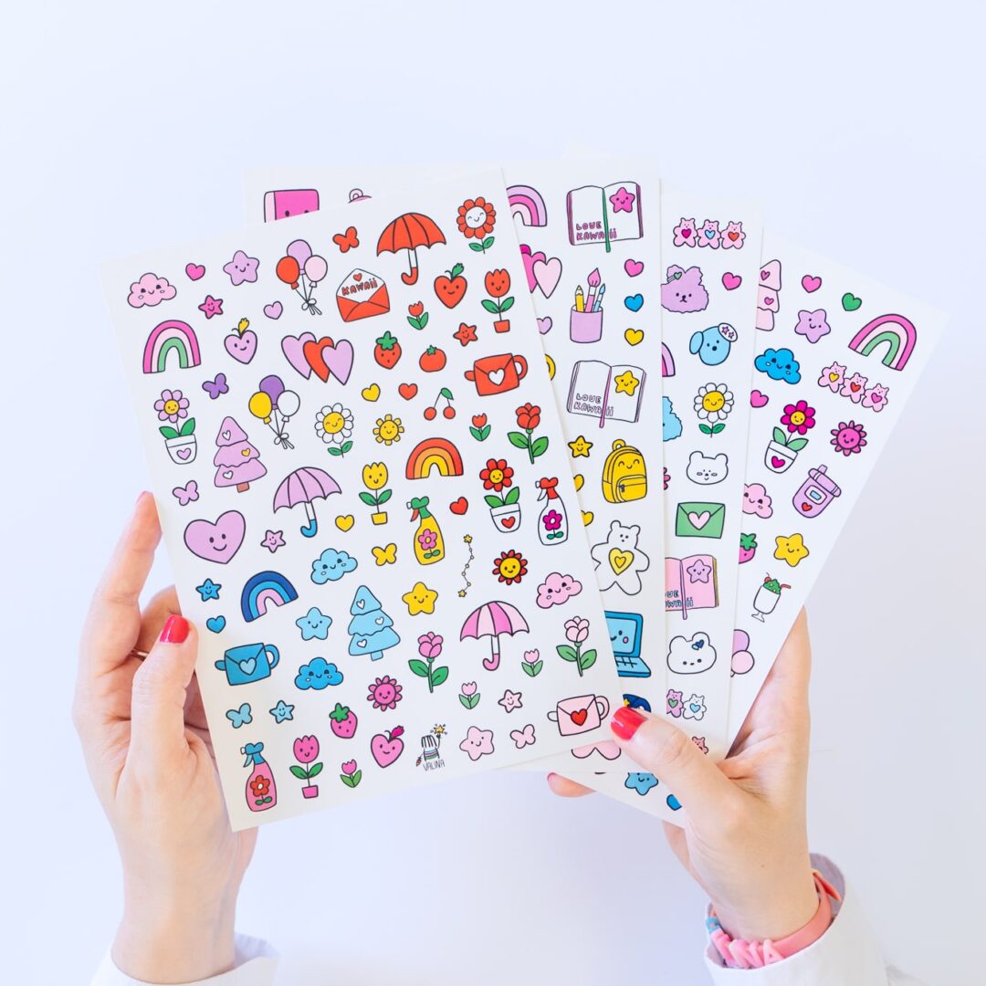 Set di 4 fogli di Sticker Kawaii - Valinashop